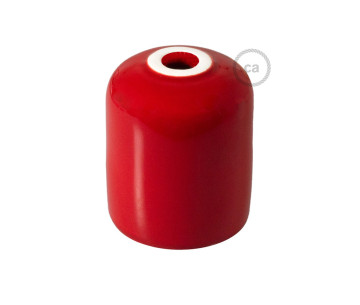 KIT Portalamparas E27 cubre cerámica  rojo y prensaestopa 