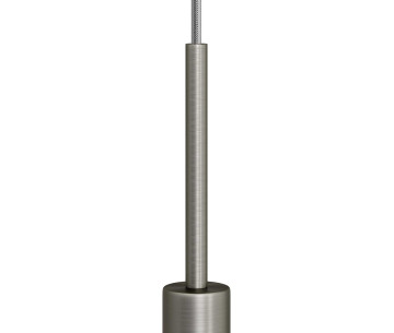 Prensaestopa metal L15cm Titanio Satin  tubo roscado tuerca y arandela