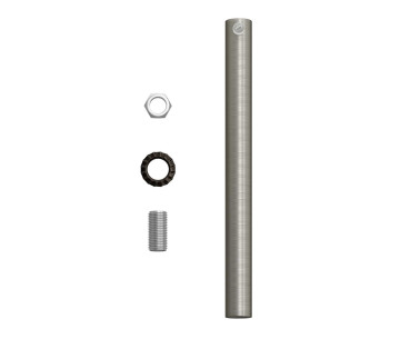 Prensaestopa metal L15cm Titanio Satin  tubo roscado tuerca y arandela