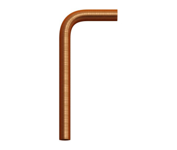 Tubo curvo D13mm rosca   M10x1  14x6,5 cm en metal cobre satinado