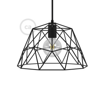 Jaula para lámpara Dome XL metal negro con portalámparas E27