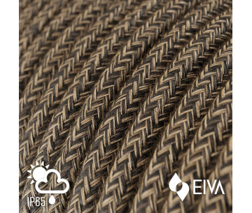 Cable Manguera exterior Neopreno 2x1 Textil  Lino Marrón