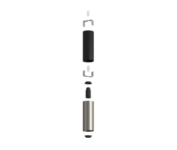 Tub-E14, tubo metálico doble para foco  Negro - Titanio satinado