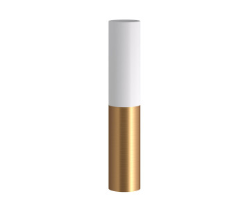 Tub-E14, tubo metálico doble para foco Blanco mate - Latón satinado