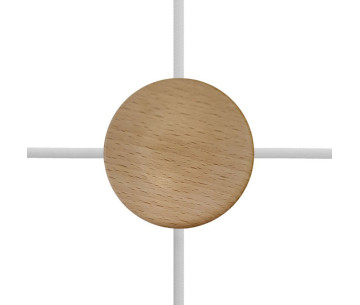 Kit Mini rosetón cilíndrico en madera con 4 agujeros laterales