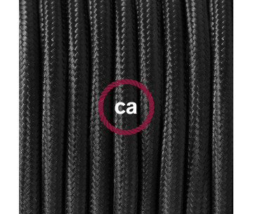 Conexión de mano 1,8m Negro cable redondo seda negro RM04