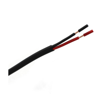Cable manguera plana PVC 2x0.75 negro, interiores rojo y negro