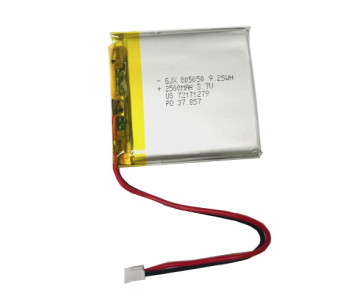 Batería LiPo 805050 con 10cm cable AWG22 y conector pin 2.0