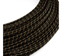 Rollo 50m. Cable textil Bajo Voltaje negro y dorado vertigo ERM42