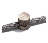Fijación con pasacable metálico para cable textil Titanio (2 uds)