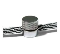 Fijación con pasacable metálico para cable textil Cromo (2 uds)