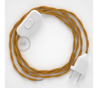 Conexión de mano 1,8m Blanco cable Trenzado Seda Dorado TM05