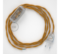 Conexión de mano 1,8m Transparente cable Trenzado Seda Dorado TM05