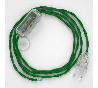 Conexión de mano 1,8m Transparente cable Trenzado Seda Verde TM06