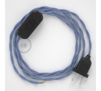 Conexión de mano 1,8m Negro cable Trenzado Seda Lila TM07