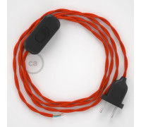 Conexión de mano 1,8m Negro cable Trenzado Seda Naranja TM15