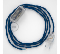 Conexión de mano 1,8m Transparente cable Trenzado Seda Azul TM12