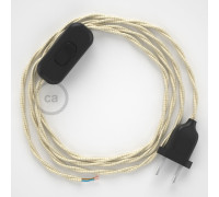 Conexión de mano 1,8m Negro cable Trenzado Seda Marfil TM00