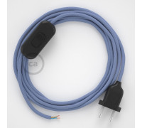 Conexión de mano 1,8m Negro cable redondo Seda Lila RM07