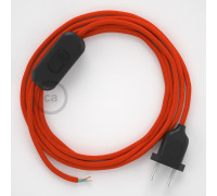 Conexión de mano 1,8m Negro cable redondo Seda Naranja RM15