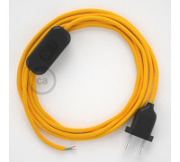 Conexión de mano 1,8m Negro cable redondo Seda Amarillo RM10