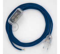 Conexión de mano 1,8m Transparente cable redondo Seda Azul RM12