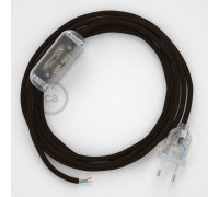 Conexión de mano 1,8m Transparente cable redondo Seda Marrón RM13