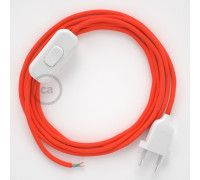 Conexión de mano 1,8m Blanco cable redondo Seda Naranja Flúo RF15