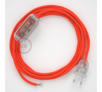 Conexión de mano 1,8m Transparente cable Redondo Seda Naranja FlúoRF15