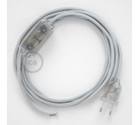 Conexión de mano 1,8m Transparente cable Redondo Seda Plateado RM02
