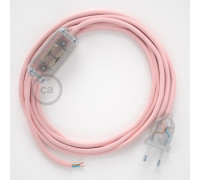 Conexión de mano 1,8m Transparente cable Redondo Seda Rosa RM16
