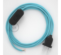 Conexión de mano 1,8m Negro cable redondo Seda Celeste RM17