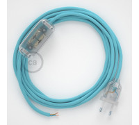Conexión de mano 1,8m Transparente cable redondo Seda Celeste RM17