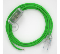 Conexión de mano 1,8m Transparente cable Redondo Seda Verde Lima RM18