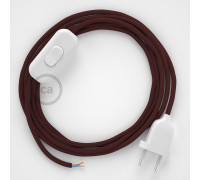 Conexión de mano 1,8m Blanco cable redondo Seda Burdeos RM19