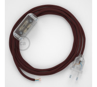 Conexión de mano 1,8m Transparente cable Redondo Seda Burdeos RM19