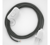 Conexión de mano 1,8m Blanco cable redondo Seda Gris RM03