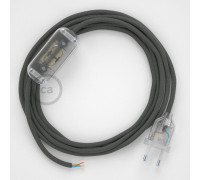Conexión de mano 1,8m Transparente cable Redondo Seda Gris RM03