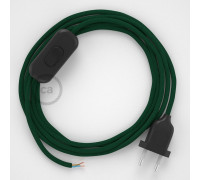 Conexión de mano 1,8m Negro cable redondo Seda Verde Oscuro RM21