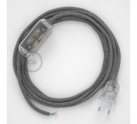 Conexión de mano 1,8m Transparente cable Redondo Lino Gris RN02