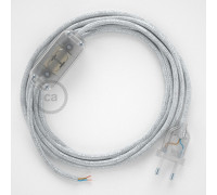 Conexión de mano 1,8m Transparente cable Redondo Seda Blanco RL01