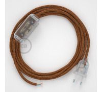 Conexión de mano 1,8m Transparente cable Redondo Seda Gliter CobreRL22