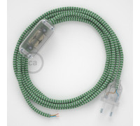 Conexión de mano 1,8m Transparente cable Redondo Seda Blanco VerdeRZ06
