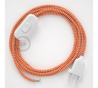 Conexión de mano 1,8m Blanco cable redondo Seda Blanco Naranja RZ15