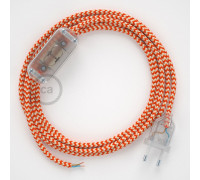 Conexión de mano 1,8m Transparente cable Redondo Seda Naranja RZ15