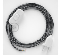 Conexión de mano 1,8m Blanco cable redondo Seda Blanco Negro RZ04