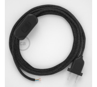 Conexión de mano 1,8m Negro cable redondo Lino Natural Antracita RN03