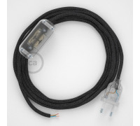 Conexión de mano 1,8m Transparente cable Redondo Lino Antracita RN03
