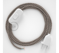 Conexión de mano 1,8m Blanco cable Redondo Algodón Lino Corteza RD63