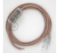Conexión de mano 1,8m Transparente cable Redondo Algodón Rosa RD71